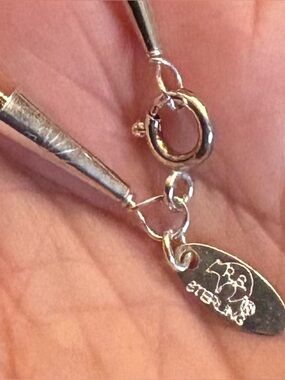 Running Bear liquid silver triple strand sterling necklace 24”
